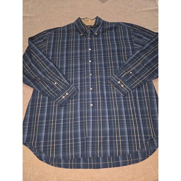 Haggar Other - Haggar‎ ForeverNew Mens XL Blue Plaid Button Down Shirt Wrinkle Resistant Cotton
